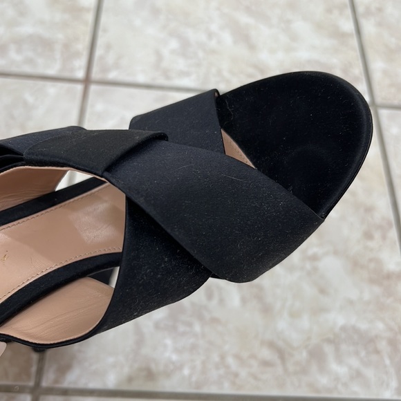 NEW Gianvitto Rossi BLACK Bow Mule Heeled Sandals - Picture 8 of 16